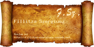 Fillitza Szergiusz névjegykártya
